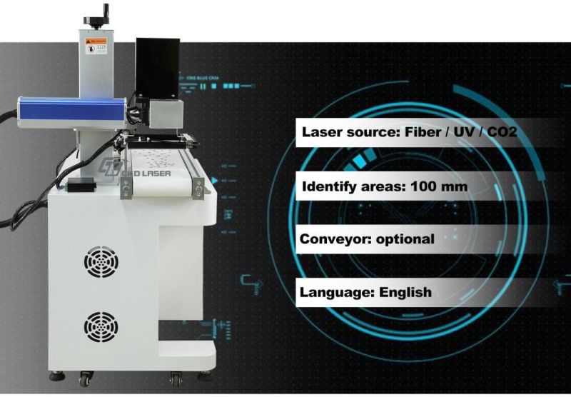 Vision Location Automatically Position Laser Number Writing Machine for Button Cover Plastic Box Ean Qr Bar Code