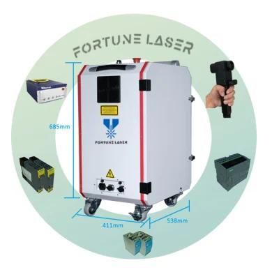 High Power Fast Speed Laser Cleaning Machine Pulse Laser Rust Removal Machine 200W 300W Trolley Laser Equipment for Cleaning