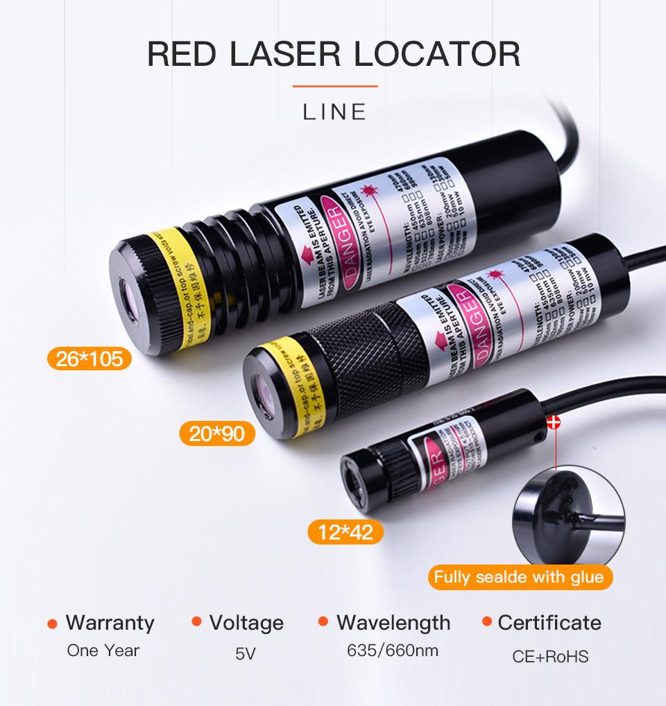 Startnow Line Red Locator 635nm 10MW Infrared Laser Module Positioning