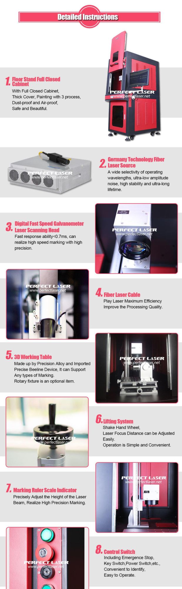 3D Curved Surface 20W Fiber Laser Marking Machine