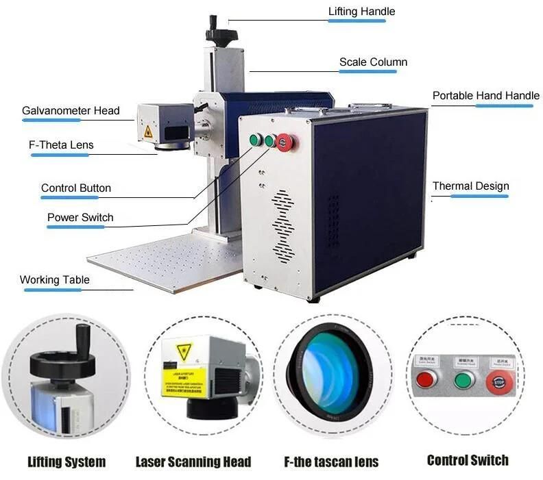 20W Fiber Laser Marking Machine for Electronic Components Sanitary Wares