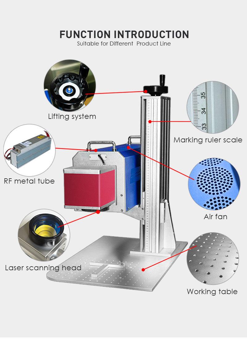 Affordable Portable Low Power CO2 Laser Marking Machine with Exchange Table