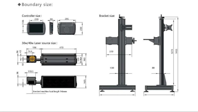 Industrial CO2 Flying Laser Printer 30W for Plastic/Ceramic/Rubber/Wood/Leather