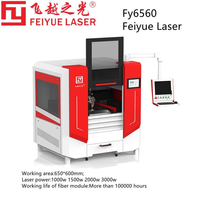 Fy6560 Feiyue High Precision Laser Cutter Stainless Steel Brass Gold Jewellery Silver Decorations Plate Sheet CNC Metal Fiber Laser Cutting Machine Equipment