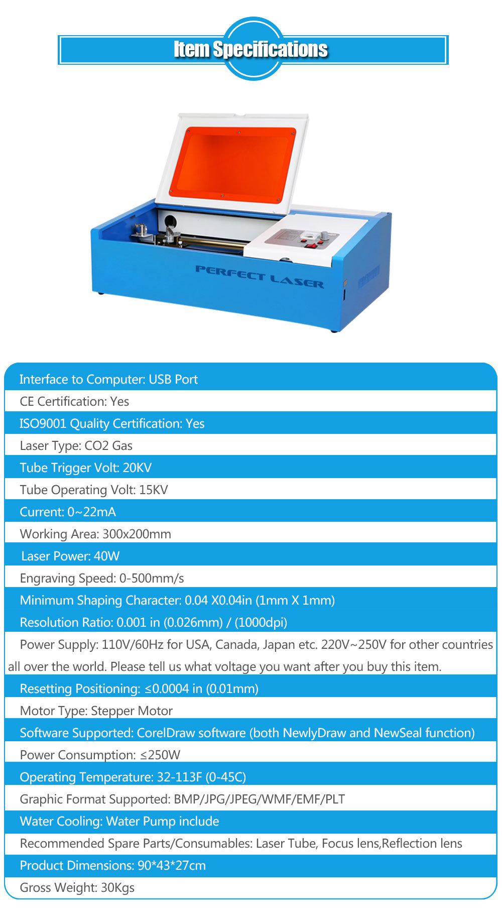 Mini Desktop Rubber Stamp 40W CO2 Laser Engraving Machine