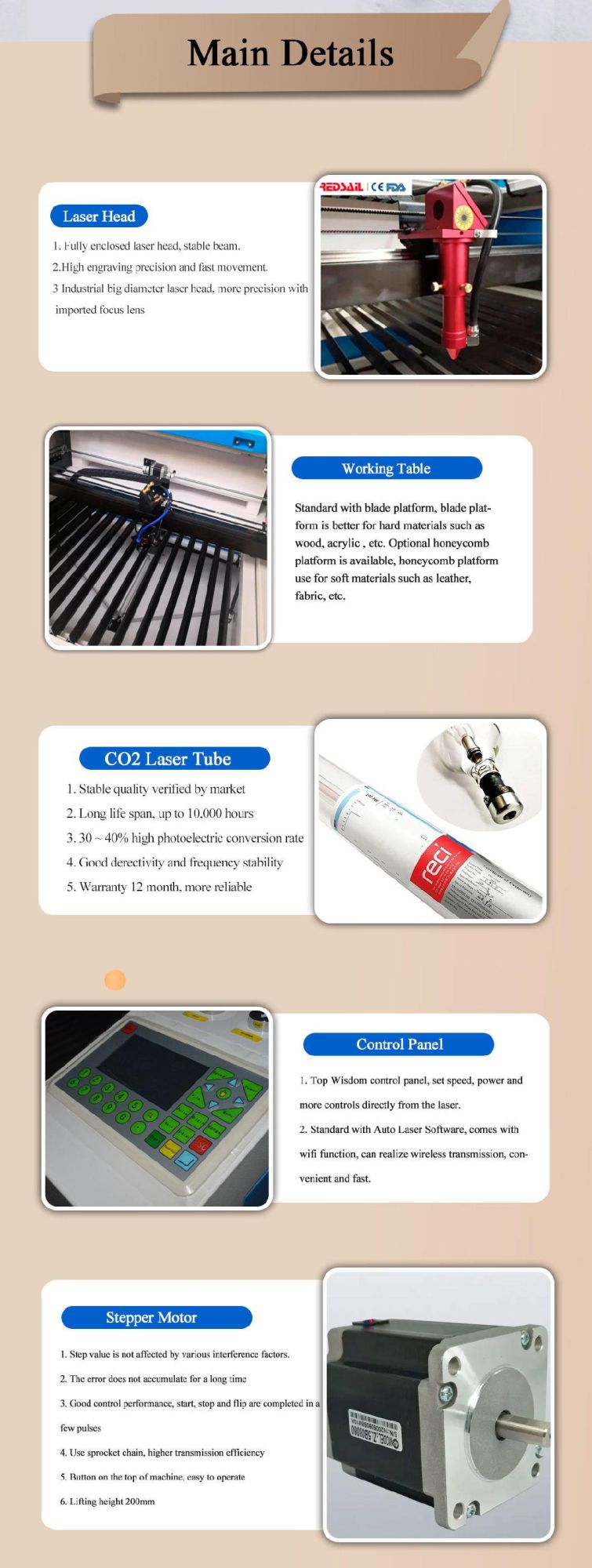 Factory Price CO2 Laser Cutter 5070 Laser Cutting Machine for Wood Plastic MDF Leahter Cutting