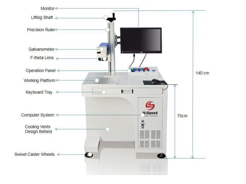 CNC Fiber Laser Marking Machine 20W/30W for Metal Sheet/Stainless Steel Marking Engraving