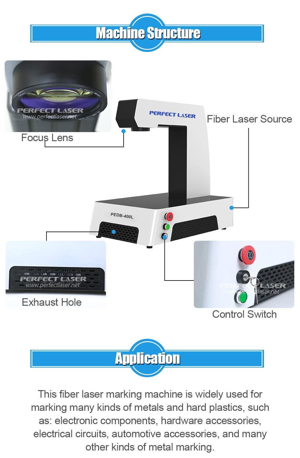 Portable 20W 30W 50W Fiber Laser Marking Machine Raycus Laser Source Pedb-400L