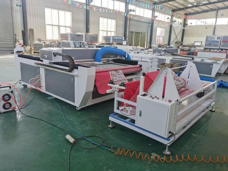 Auto Feeding CO2 Laser Cutting Machine for Cloth Fabric Leather Fiberglass Fabric Garments with CCD