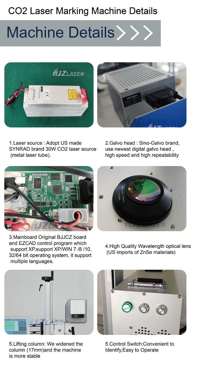 Big Discount China CO2 Laser Marking Machine Price 20W for PP Pet Tube, Wood, Face Mask N95