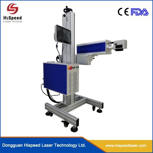 Hispeed 20W Flying Type UV Laser Marking Machine with Face Mask Online Production