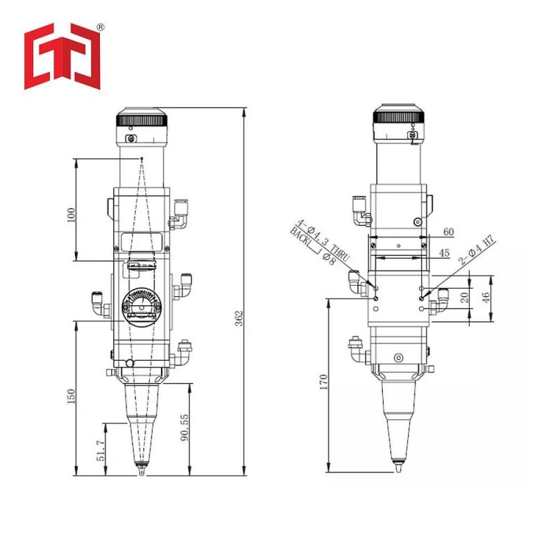 Bt210sfc Raytools Laser Cutting Head 1kw