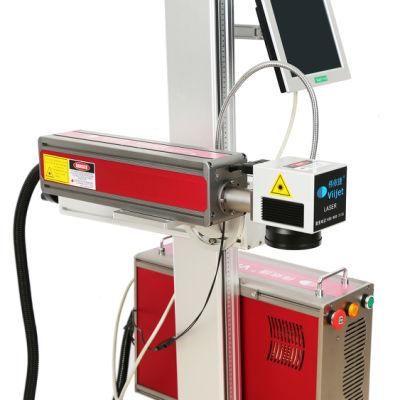 Fiber Laser Coding Machine on-Line Laser Marking Machine for Marking on Candy Bag/Foil Bag