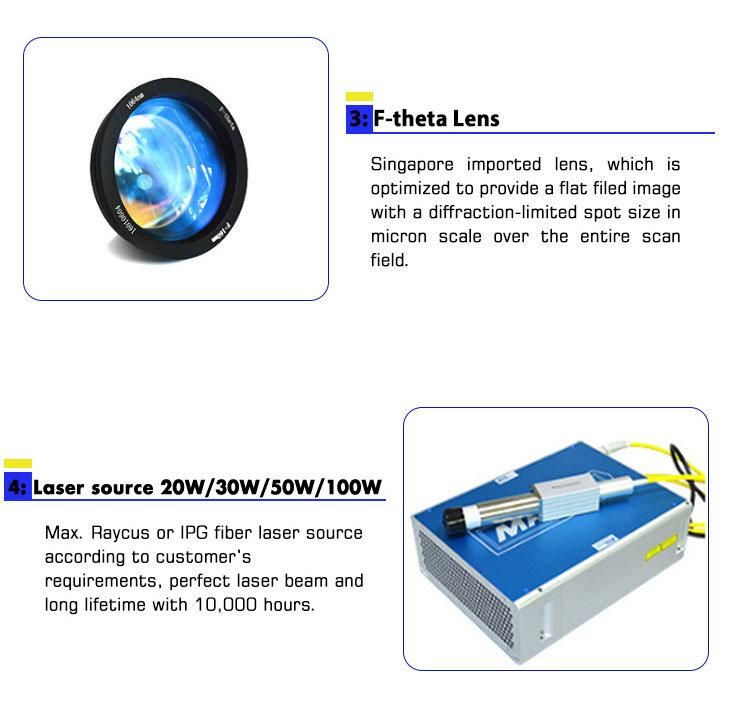 30W Fiber Laser Marking Machine for Barcode/ABS PVC Laser Engraving/iPhone Logo Marking