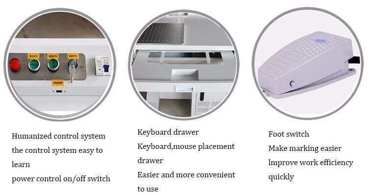Computer Enclosed Cabinet Fiber Laser Marking Machine for Metal Tag