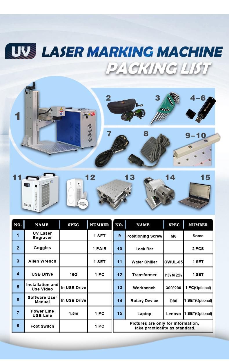 UV UV Laser Marking Machine Ultraviolet Ray Engraving Machine