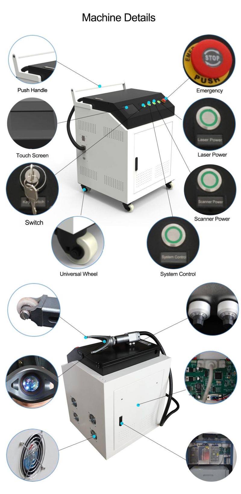 Laser Rust Removal, Mold Cleaning, Paint Removal Laser Cleaning Machine 100W 500W 1000W