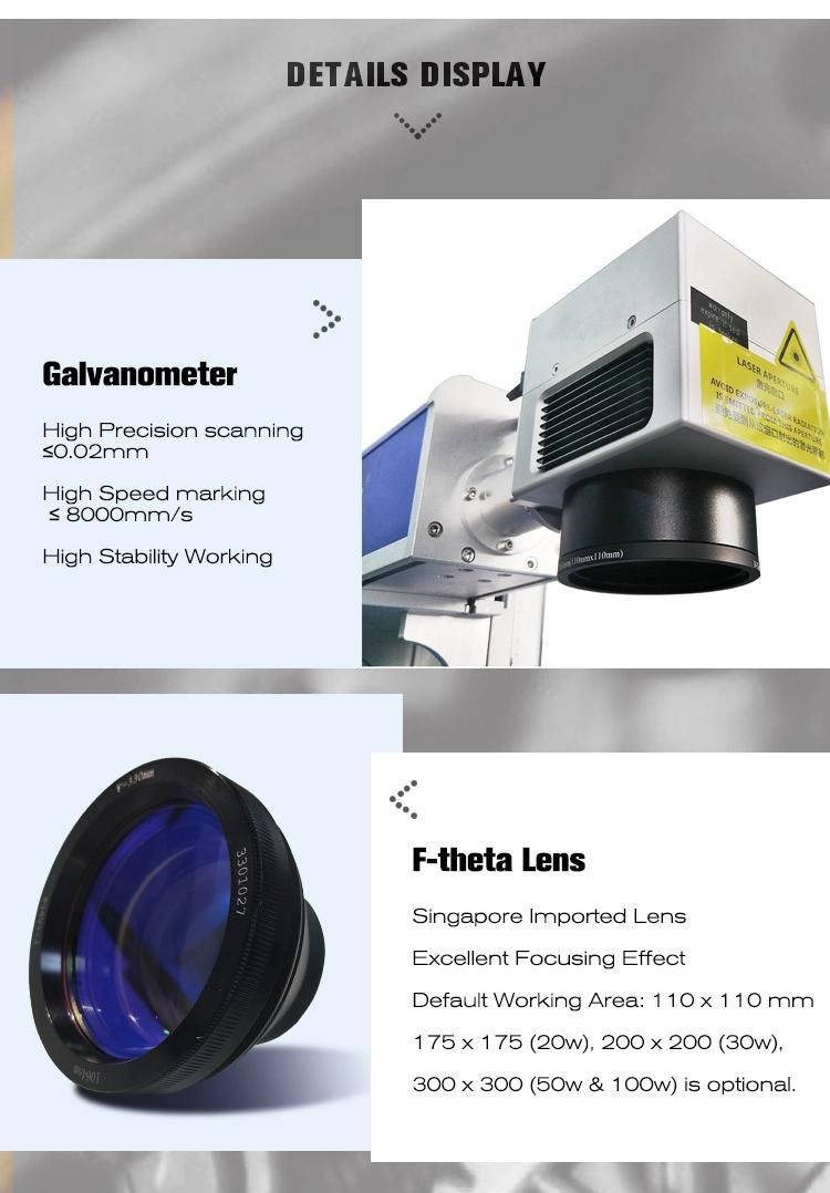 Fiber Laser Printer 20W 30W 50W Fiber Laser Marking for Metal and Plastics Machine