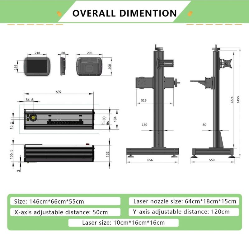 Non-Metal Engraving 30W 50W Flying Online Laser Marking Machine