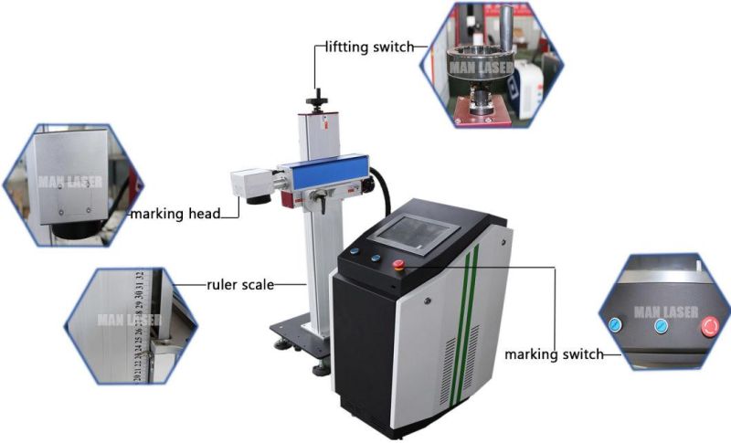 Fly Light Portable Fiber Laser Marking Machine 20W with Rotary Device