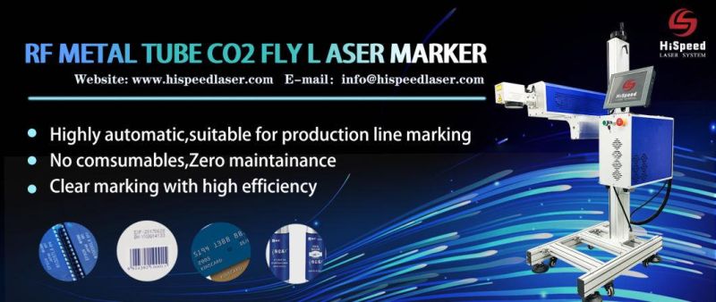 High Intelligent CO2 30W Fly Laser Marking Machine on Paper Card with Color Touch Screen