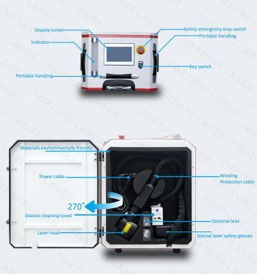 Rubber Mold Residue Cleaning Wsx Control System Brand 100-200W Power Multifunction Fiber Laser Cleaning Machine