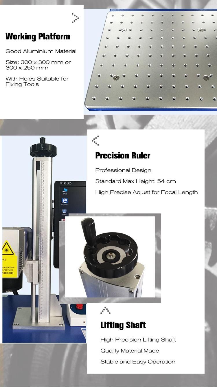 30W 20W Fiber CNC Laser Marking Machine with Bearing