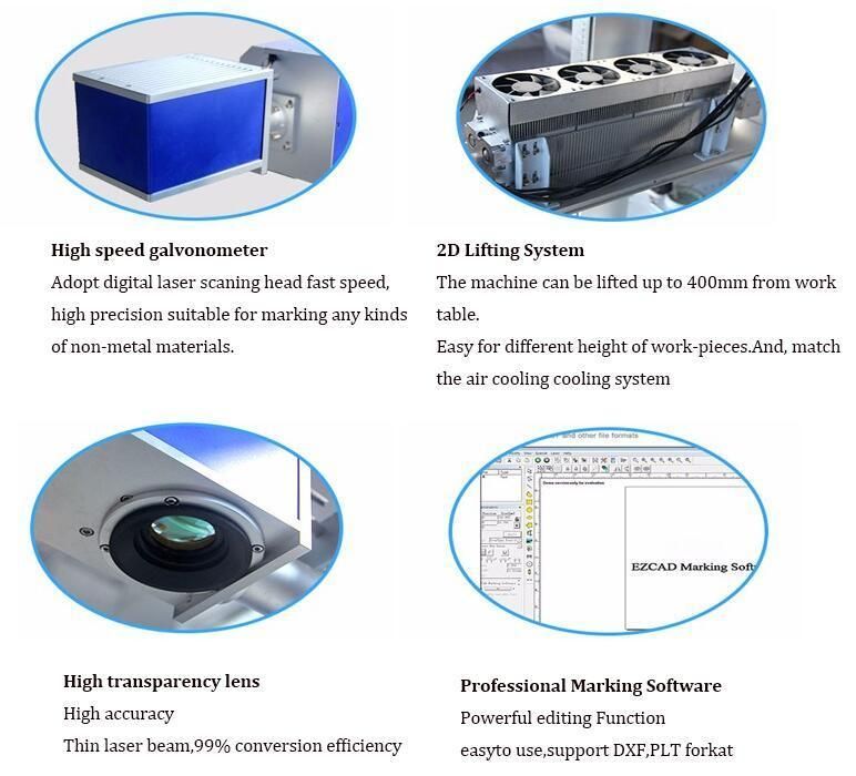Computer Enclosed Cabinet Fiber Laser Marking Machine for Metal Tag