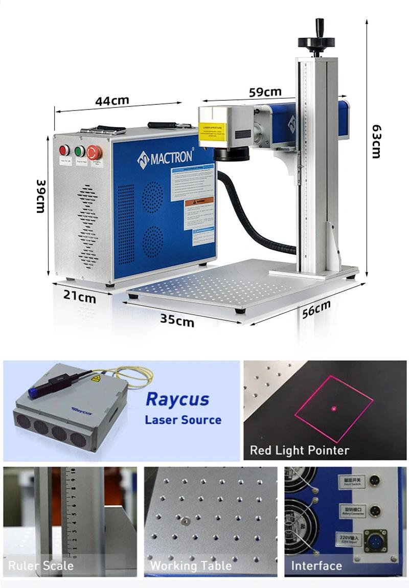 Fiber Laser 20W 30W 50W Portable Mini Laser Marking Machine for Metal Copper/Stainless Steel/Brass Aluminum